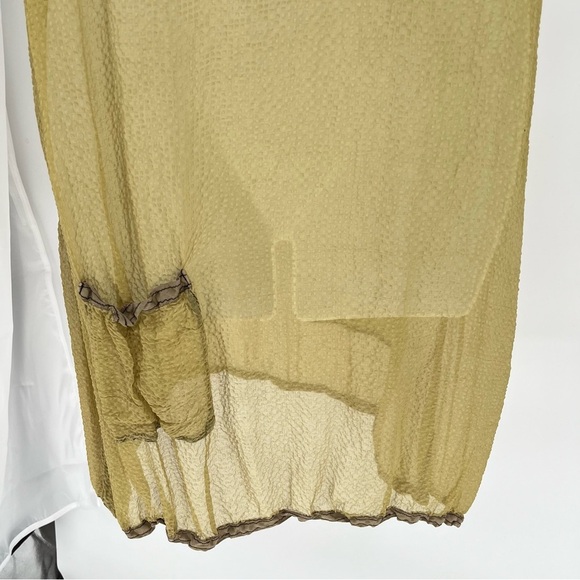 Cynthia Ashby Womens Sheer Green Silk Tulle Dress Size S Sleeveless Pockets - Picture 6 of 10